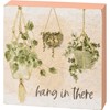 Hang In There Box Sign - Wood, Paper