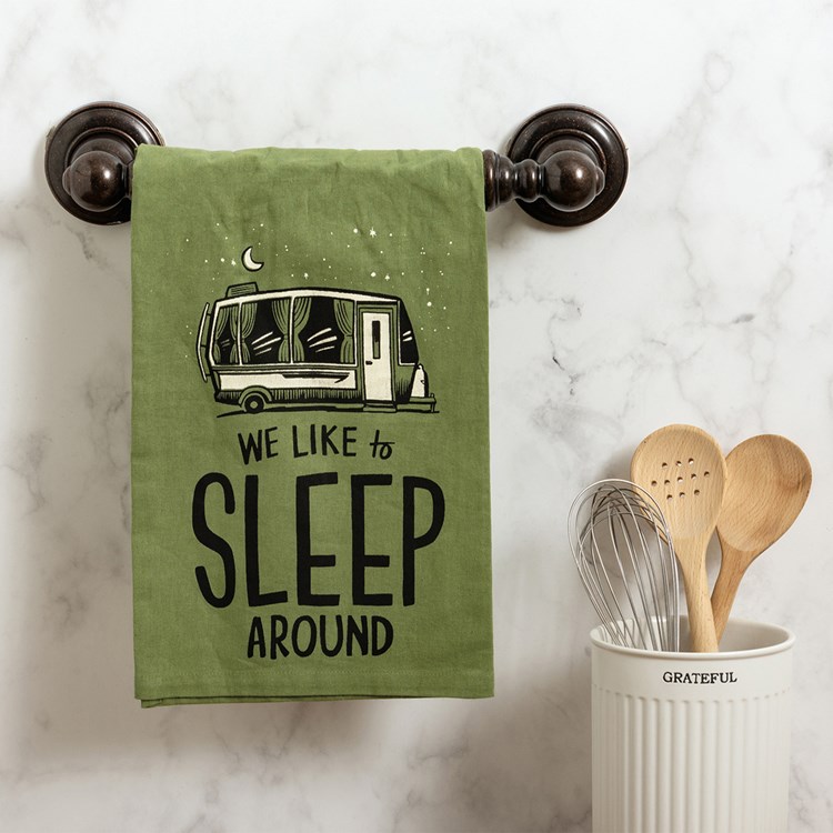 Kitchen Towel - We Like To Sleep Around - 28" x 28" - Cotton