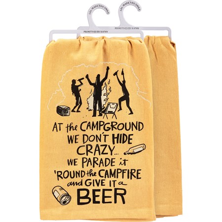 Kitchen Towel - Don't Hide Crazy We Give It A Beer - 28" x 28" - Cotton