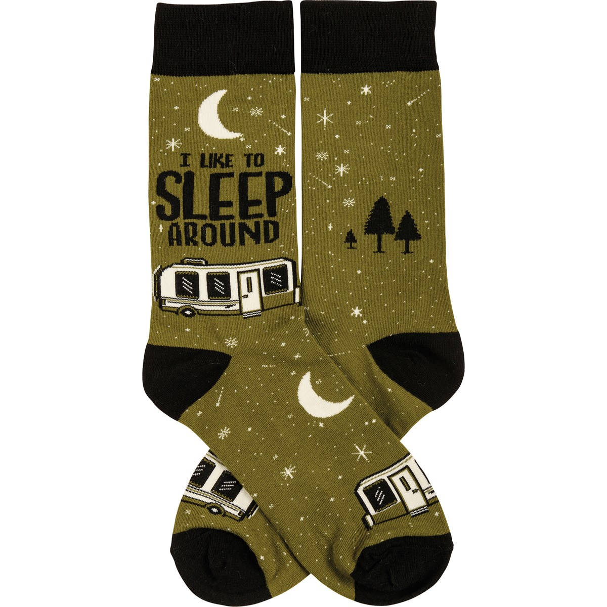Socks - I Like To Sleep Around - One Size Fits Most - Cotton, Nylon, Spandex