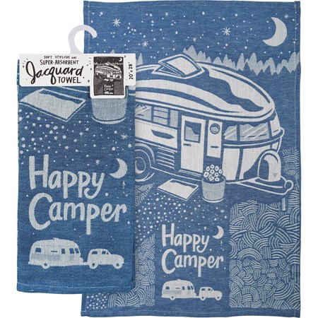Kitchen Towel - Happy Camper - 20" x 28" - Cotton