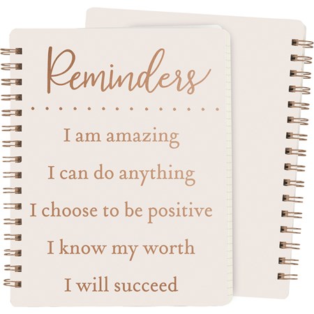 Reminders I Am Amazing Spiral Notebook - Paper, Metal