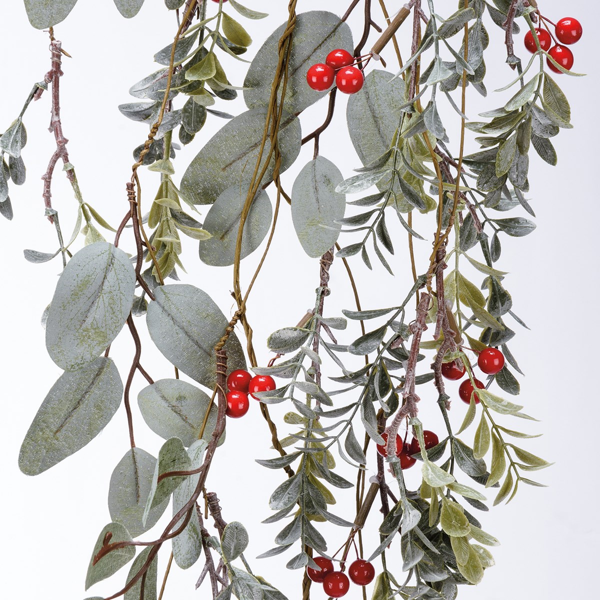 Eucalyptus And Berries Garland - Plastic, Wire, Fabric