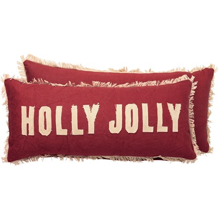 Pillow - Holly Jolly - 22" x 10" - Canvas, Zipper