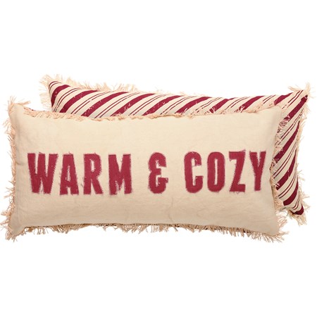 Pillow - Warm & Cozy - 22" x 10" - Canvas, Zipper