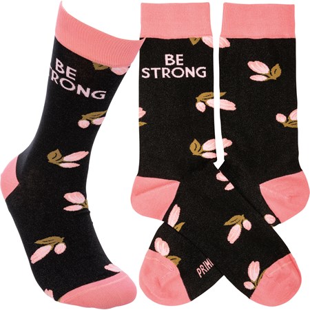 Socks - Be Strong - One Size Fits Most - Cotton, Nylon, Spandex