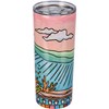 Coral Coffee Tumbler - Stainless Steel, Plastic