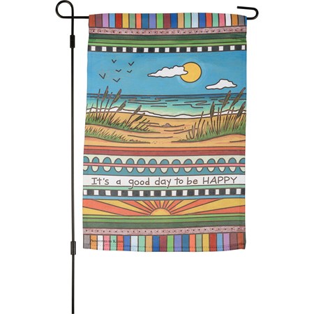 Garden Flag - It's A Good Day To Be Happy - 12" x 18" - Polyester