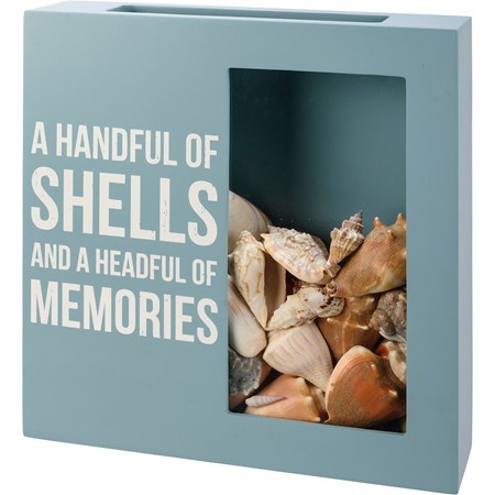 A Handful Of Shells And Memories Shell Holder - Wood, Glass