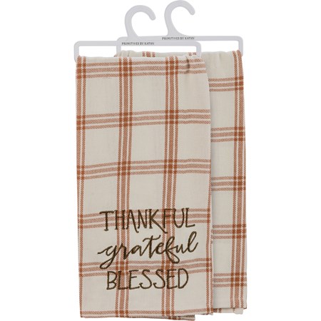 Kitchen Towel - Thankful Grateful Blessed - 20" x 28" - Cotton