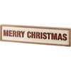 Merry Christmas Inset Slat Box Sign - Wood