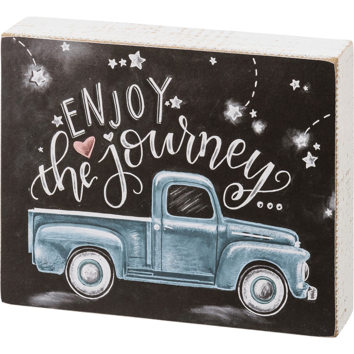 Chalk Sign - Enjoy The Journey - 7" x 5.50" x 1.75" - Wood, Paper