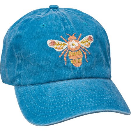 Baseball Cap - Bee Happy - One Size Fits Most - Cotton, Metal