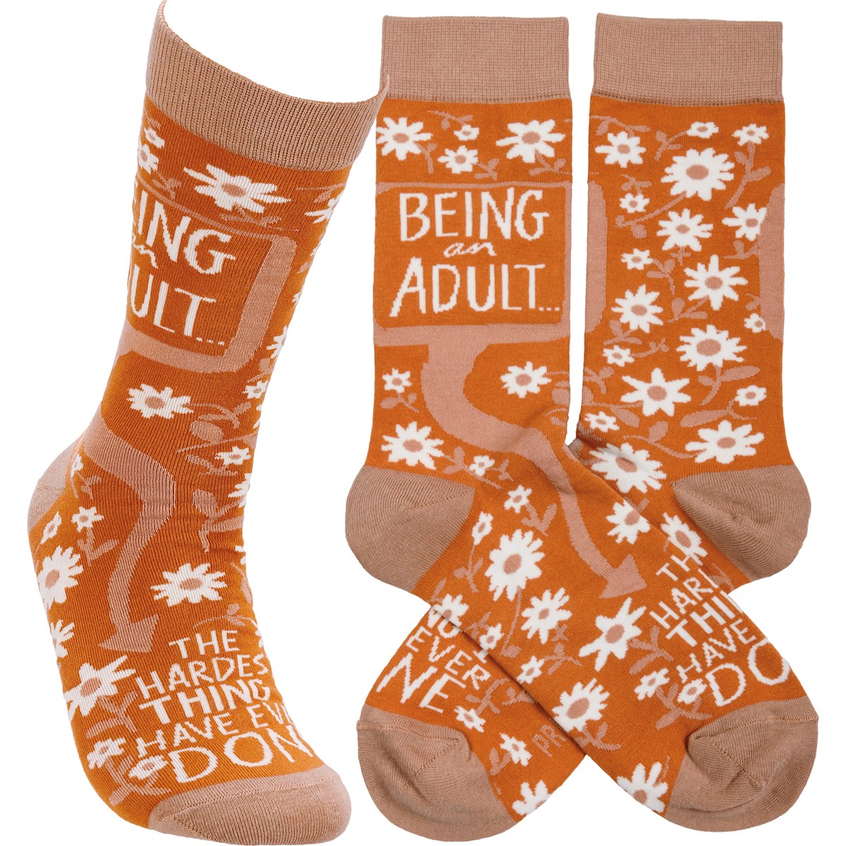 Being An Adult Hardest Thing I Have Done Socks - Cotton, Nylon, Spandex