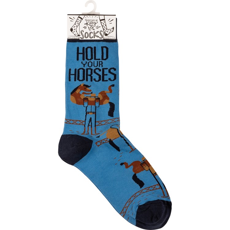 Hold Your Horses Socks - Cotton, Nylon, Spandex