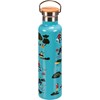 Insulated Bottle - I'd Rather Be Camping - 25 oz., 2.75" Diameter x 11.25" - Stainless Steel, Bamboo
