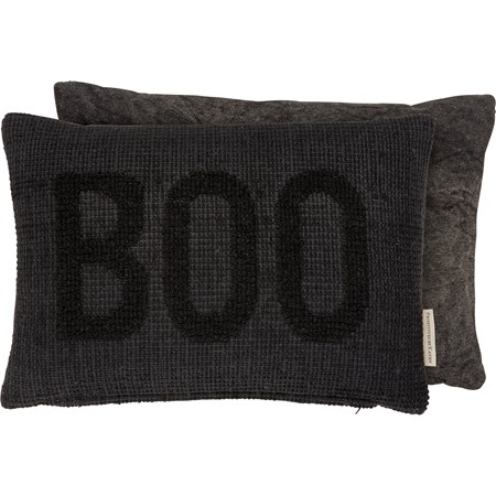 Pillow - Boo - 15" x 10" - Cotton, Canvas, Zipper