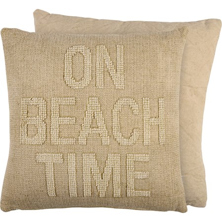 Pillow - On Beach Time - 16" x 16" - Cotton, Canvas, Zipper