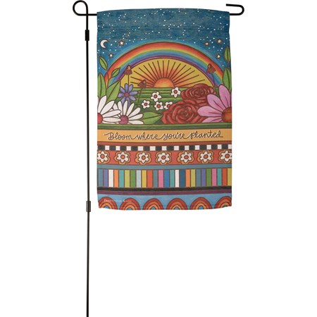 Garden Flag - Bloom Where You're Planted - 12" x 18" - Polyester