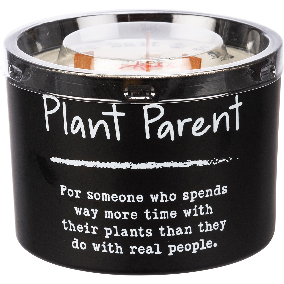 Plant Parent Jar Candle - Soy Wax, Glass, Wood