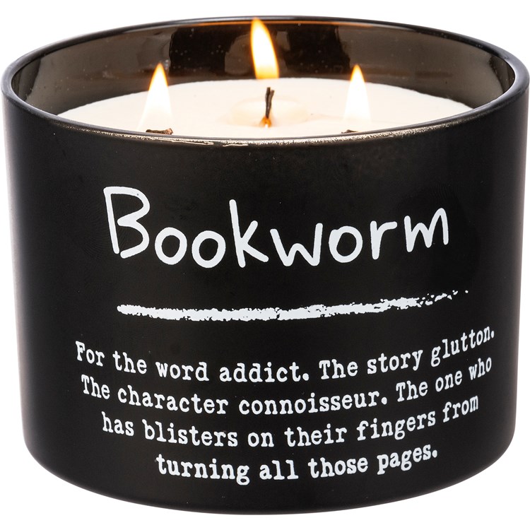 Bookworm Jar Candle - Soy Wax, Glass, Wood