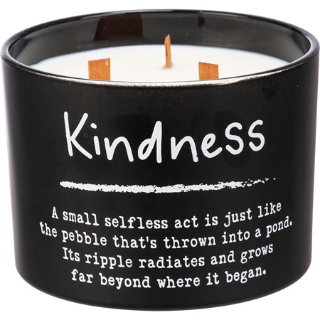 Jar Candle - Kindness - 14 oz., 4.50" Diameter x 3.25" - Soy Wax, Glass, Wood