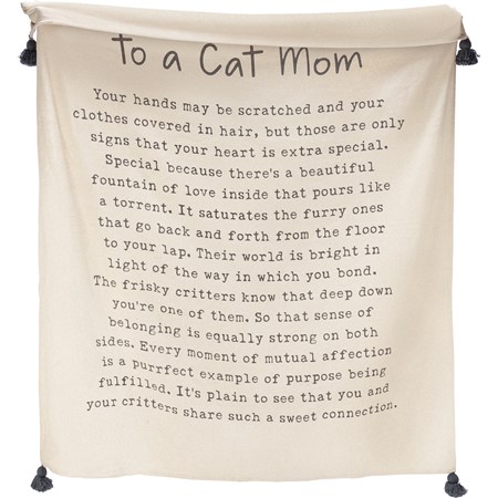 Throw - To A Cat Mom - 50" x 60" - Cotton