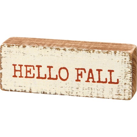 Hello Fall Block Sign - Wood