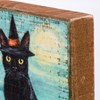 Cat Witch Block Sign - Wood