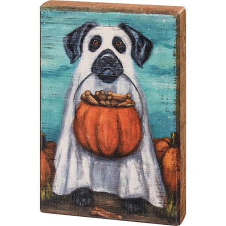 Ghost Dog Block Sign - Wood