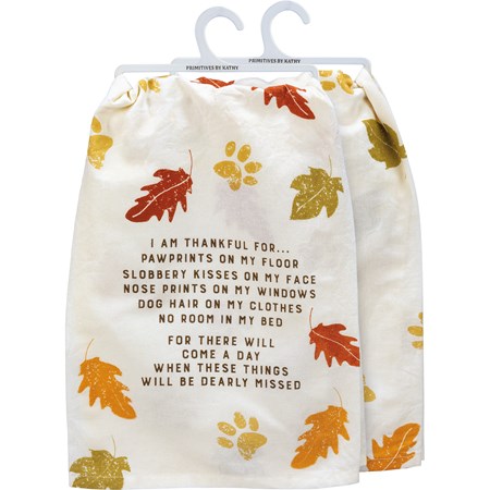 Kitchen Towel - I Am Thankful For - 28" x 28" - Cotton