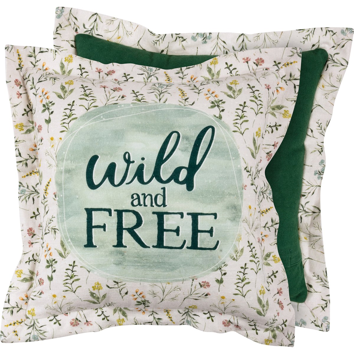 Pillow - Wild And Free - 15" x 15" - Cotton, Zipper
