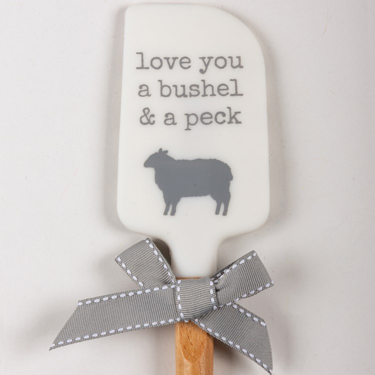 Love You A Bushel & A Peck Spatula - Silicone, Wood