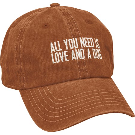 Baseball Cap - All You Need Is Love And A Dog - One Size Fits Most - Cotton, Metal