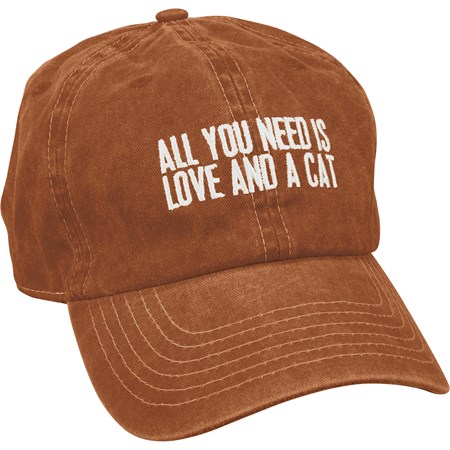 Baseball Cap - All You Need Is Love And A Cat - One Size Fits Most - Cotton, Metal