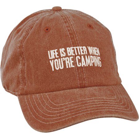 Baseball Cap - Life Is Better When You're Camping - One Size Fits Most - Cotton, Metal