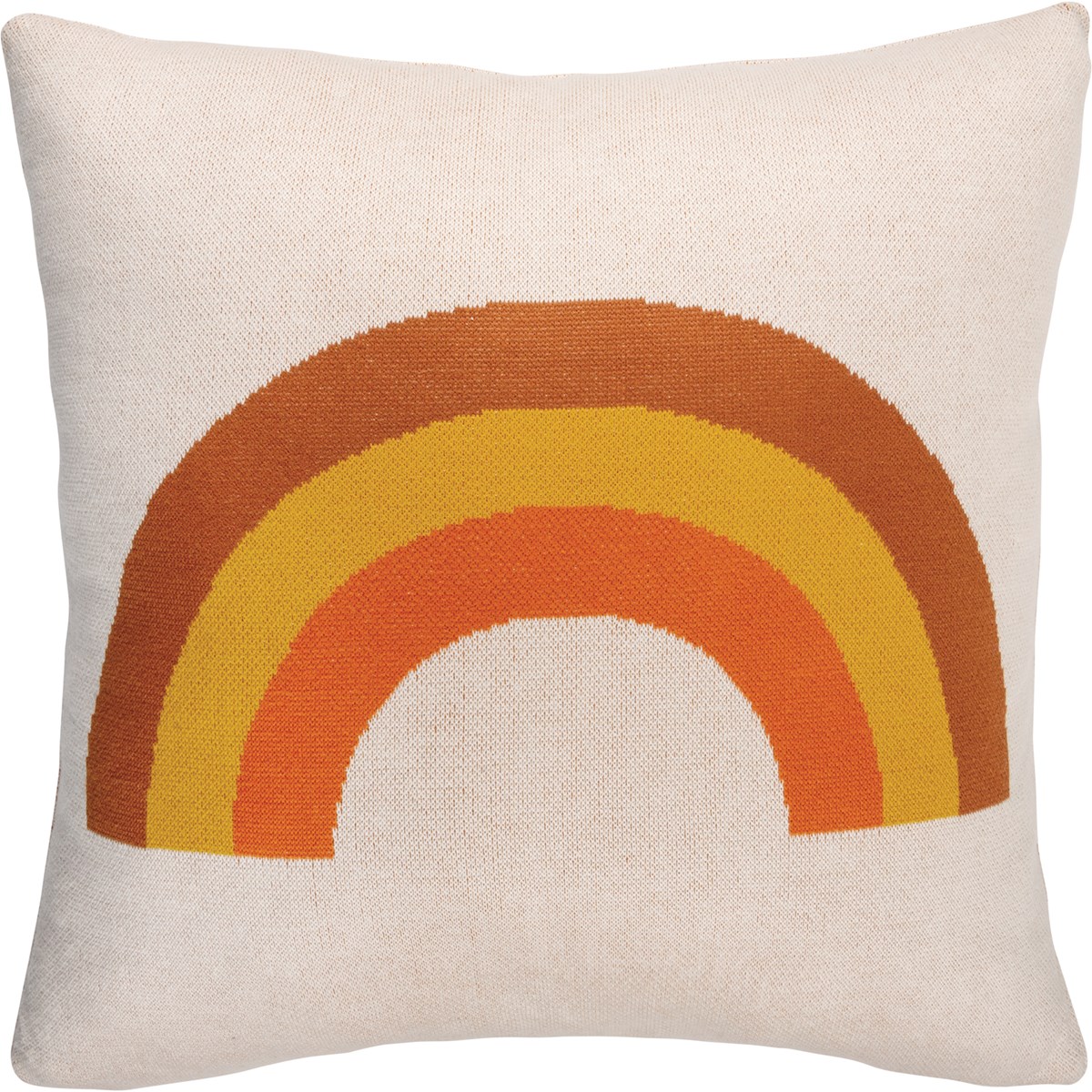Tricolor Rainbow Pillow - Cotton, Zipper