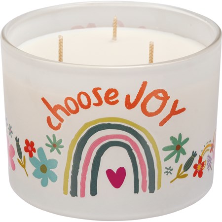 Jar Candle - Choose Joy - 14 oz., 4.50" Diameter x 3.25" - Soy Wax, Glass, Cotton