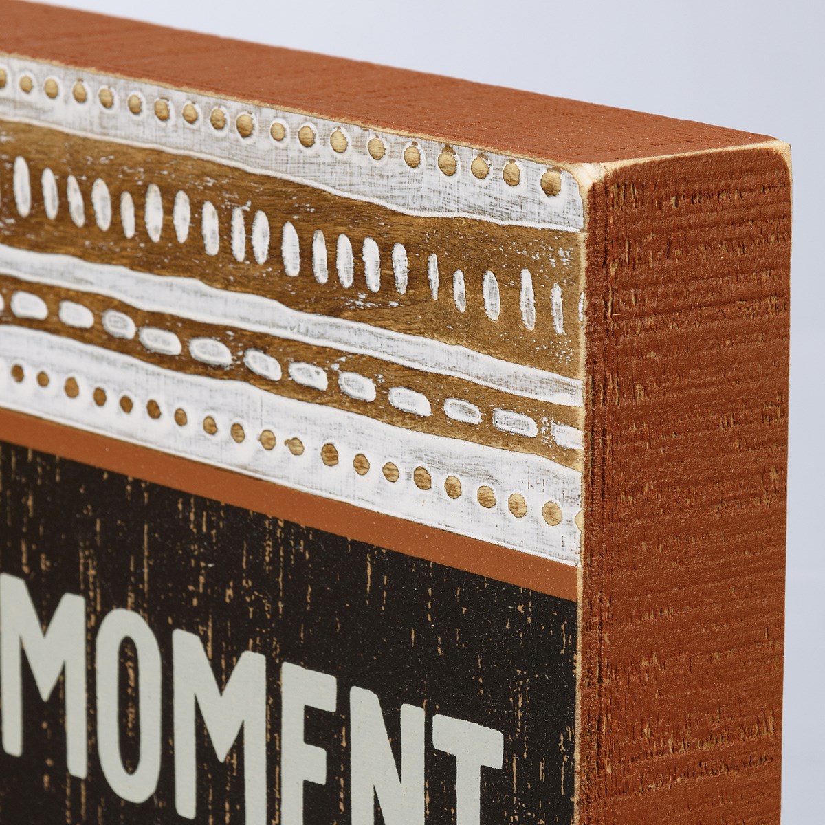 Live In The Moment Slat Box Sign - Wood