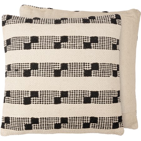 Black Blocks Pillow - Cotton, Zipper