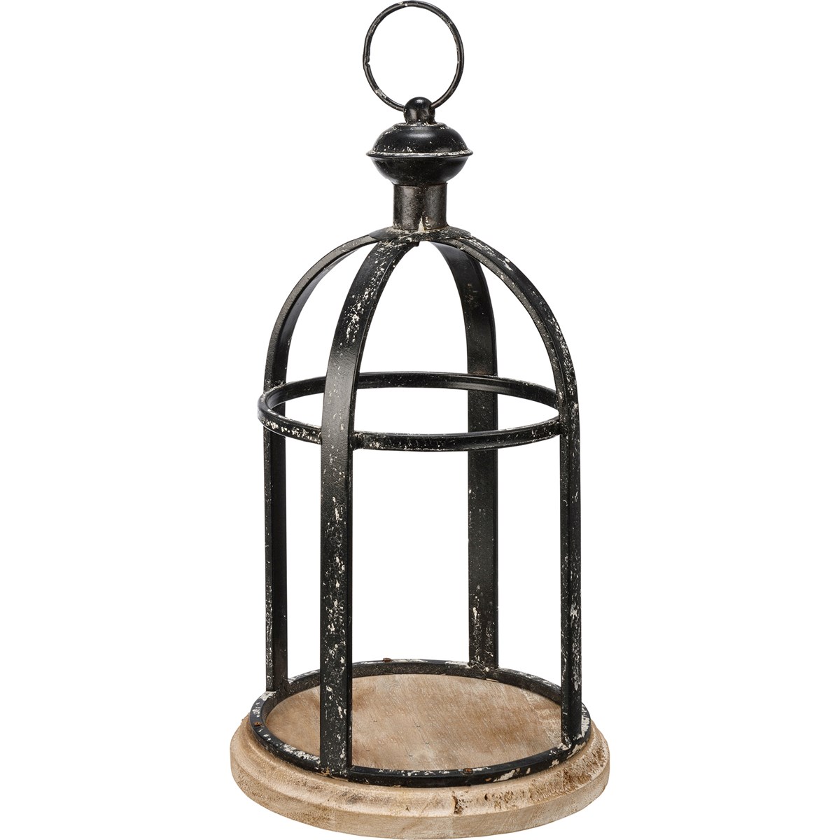 Bird Cage Lantern - Metal, Wood