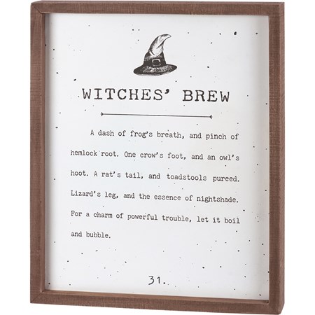 Witches' Brew Inset Box Sign - Wood