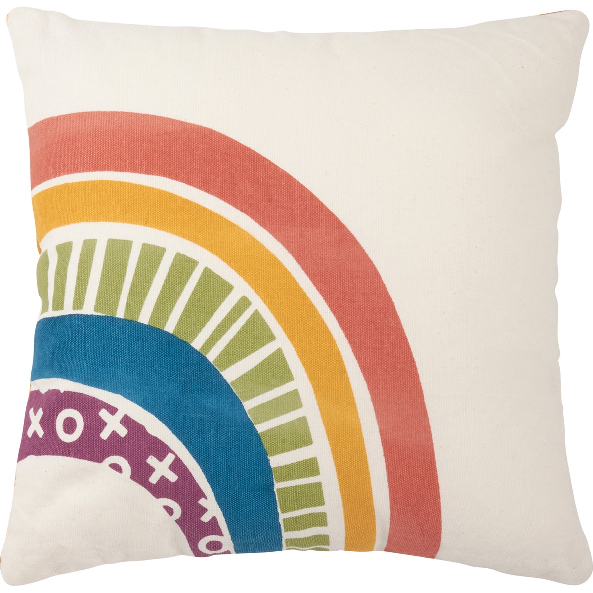 Patterned Rainbow Pillow - Cotton, Zipper