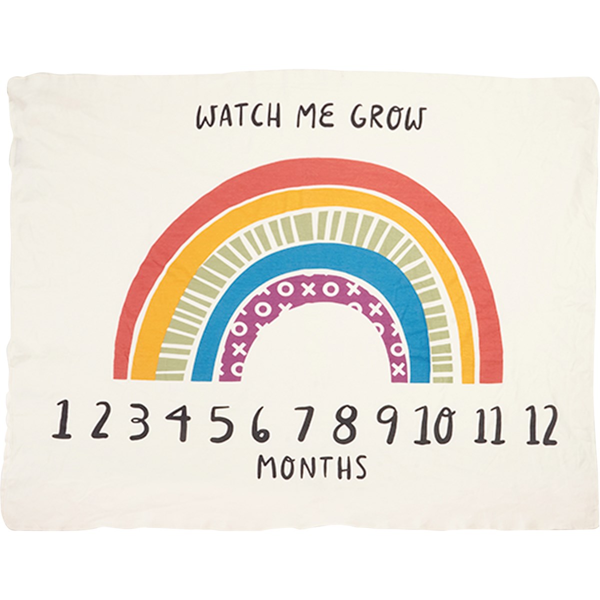 Watch Me Grow Rainbow Milestone Blanket - Cotton