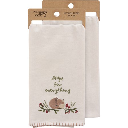 Naps Fix Everything Kitchen Towel - Cotton, Linen