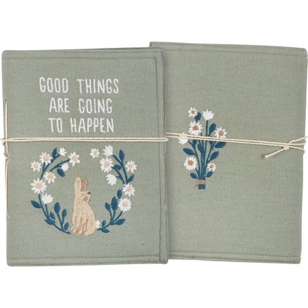 Journal - Good Things Are Going To Happen - 5.50" x 7.50" x 1" - Cotton, Paper