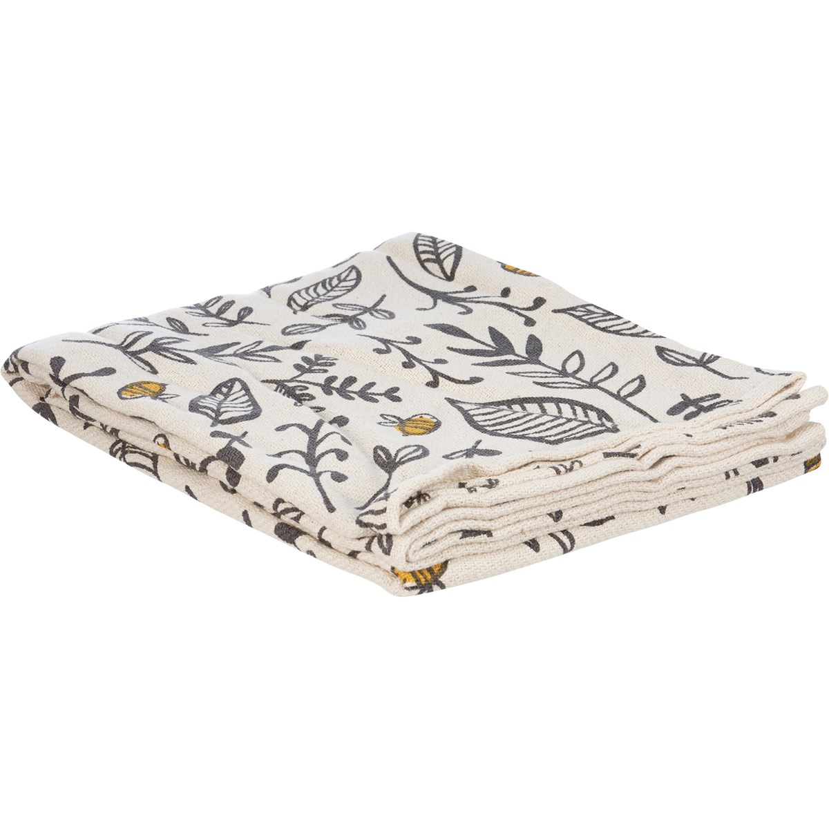 Bee And Leaf Floral Throw Blanket - Cotton