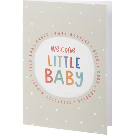 Greeting Card - Welcome Little Baby - 4.75" x 7" - Paper