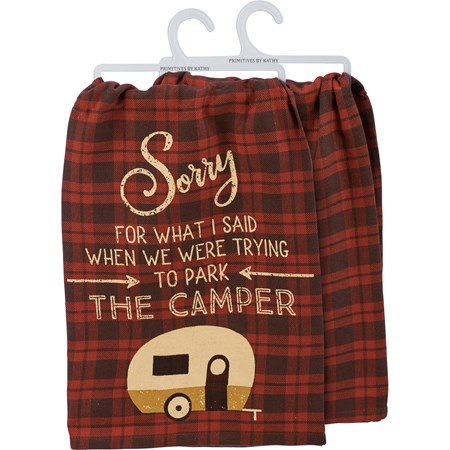 Kitchen Towel - Trying To Park The Camper - 28" x 28" - Cotton