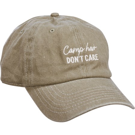 Baseball Cap - Camp Hair Don't Care - One Size Fits Most - Cotton, Metal